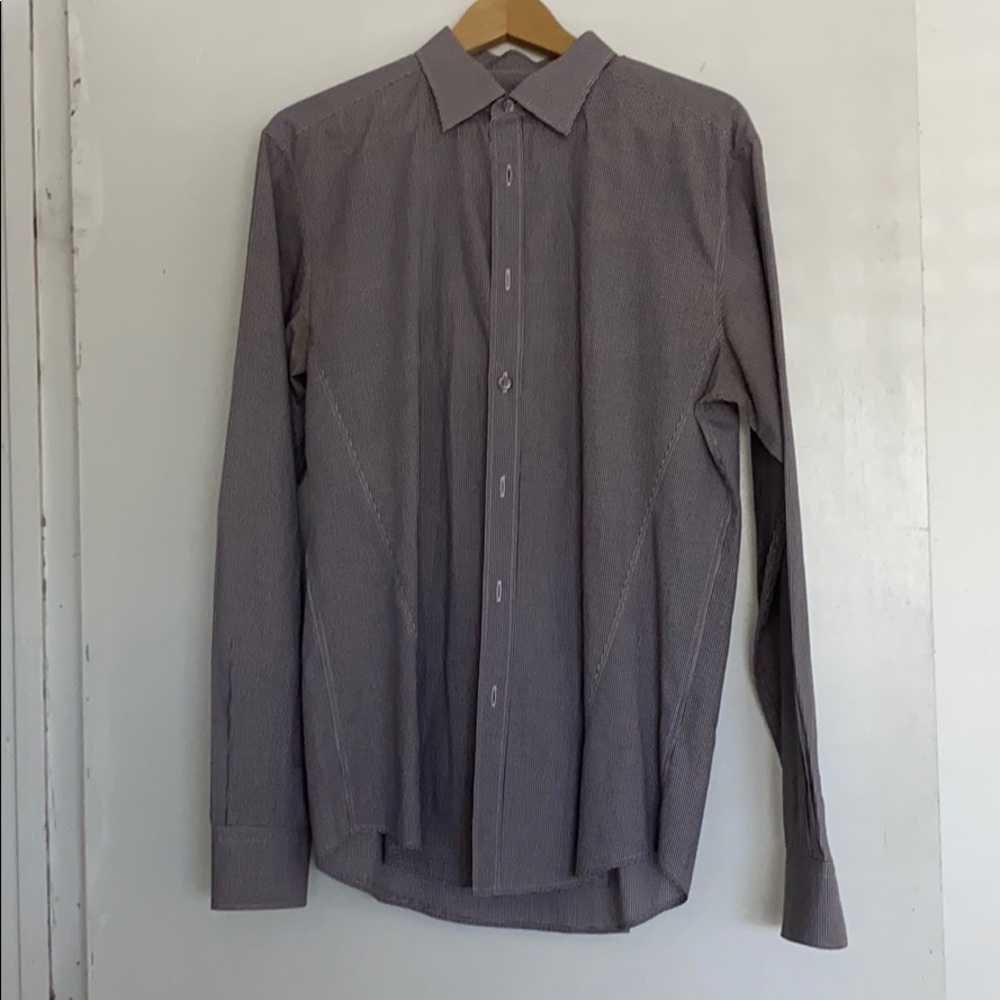 Zegna button down shirt with little plaid squares